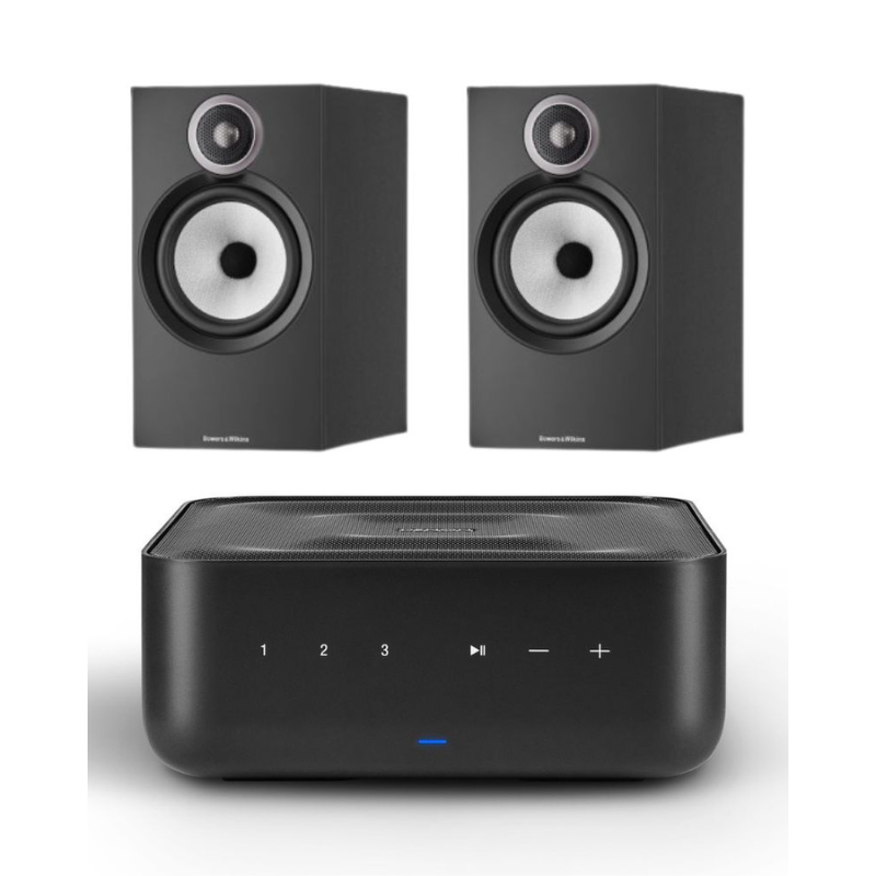 Bowers and Wilkins 606 S3 Speakers (Black) and Denon Home Amplifier 1 Bowers and Wilkins 606 S3 Speakers and Denon Home Amplifier