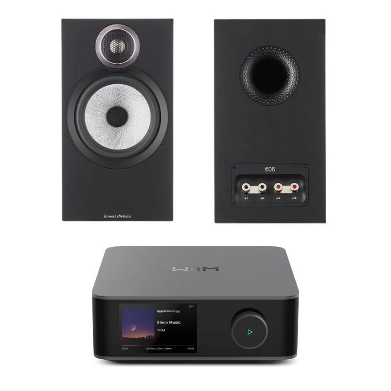 Bowers & Wilkins 606 S3 Bookshelf Speakers (Black) plus Wiim Amp Ultra 1 Bowers & Wilkins 606 S3 Bookshelf Speakers plus Wiim Amp