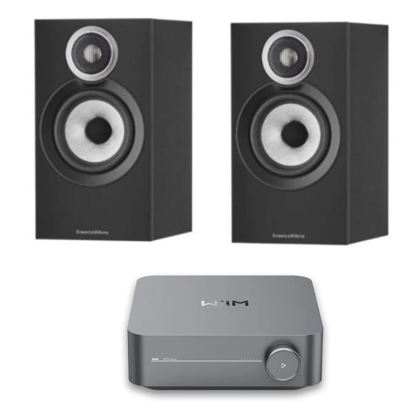 Bowers & Wilkins 607 S3 Bookshelf Speakers (Black) With Wiim Amp Pro 1 Bowers & Wilkins 607 S3 Bookshelf Speakers (Black) With Wiim Amplifier