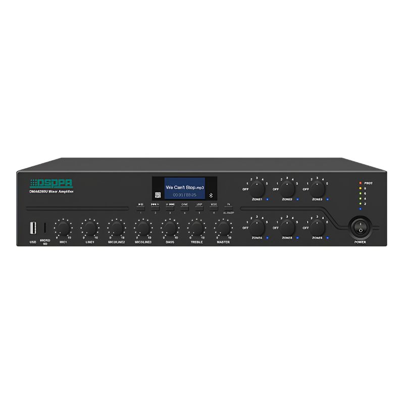 DSPPA DMA6350U 350W Digital Mixer Amplifier 1 DMA6350U 350W 6 Zones Digital Mixer Amplifier Front