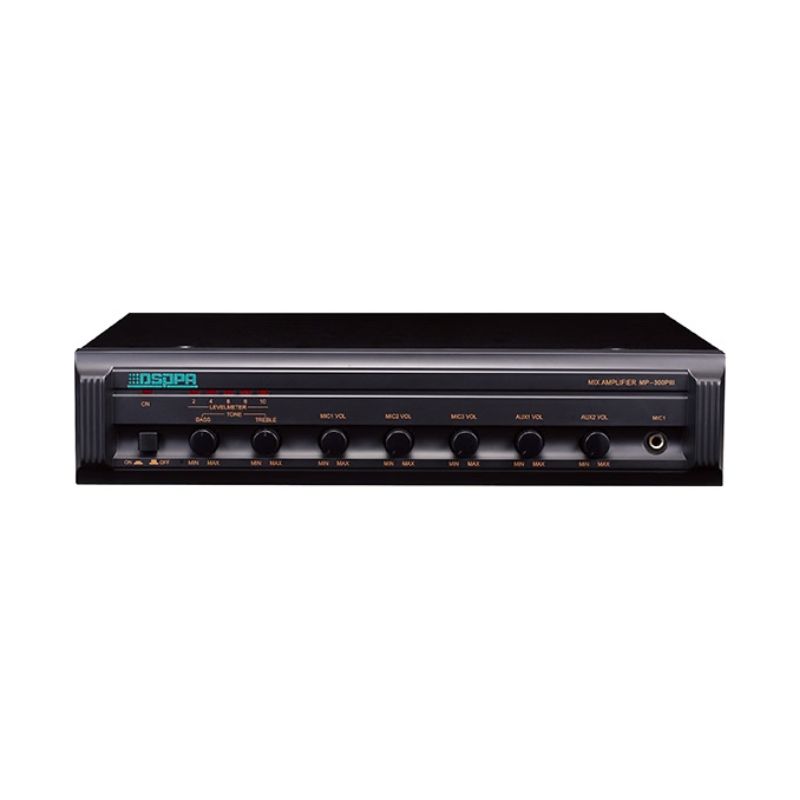 DSPPA MP300PIII 120W Mixing Amplifier 1 DSPPA MP300PIII 120W 3 Mic & 2 AUX Mixing Amplifier Front