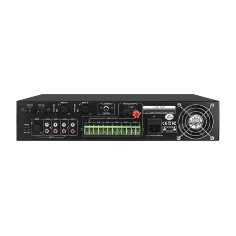 DSPPA MP1010UB 350W Mixer Amplifier 2 MP1010UB 350W 6 Zones Paging and Music Mixer Amplifier with USB & XLR Back