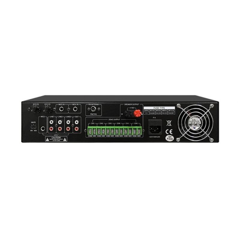 DSPPA MP310U 120W Mixer Amplifier 2 MP310U 120W 6 Zones Paging Amplifier with USB_ SD_ FM_ Bluetooth Back
