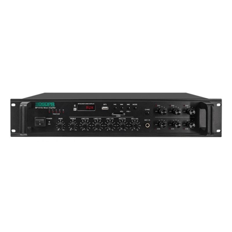 DSPPA MP310U 120W Mixer Amplifier 1 MP310U 120W 6 Zones Paging Amplifier with USB_ SD_ FM_ Bluetooth Front
