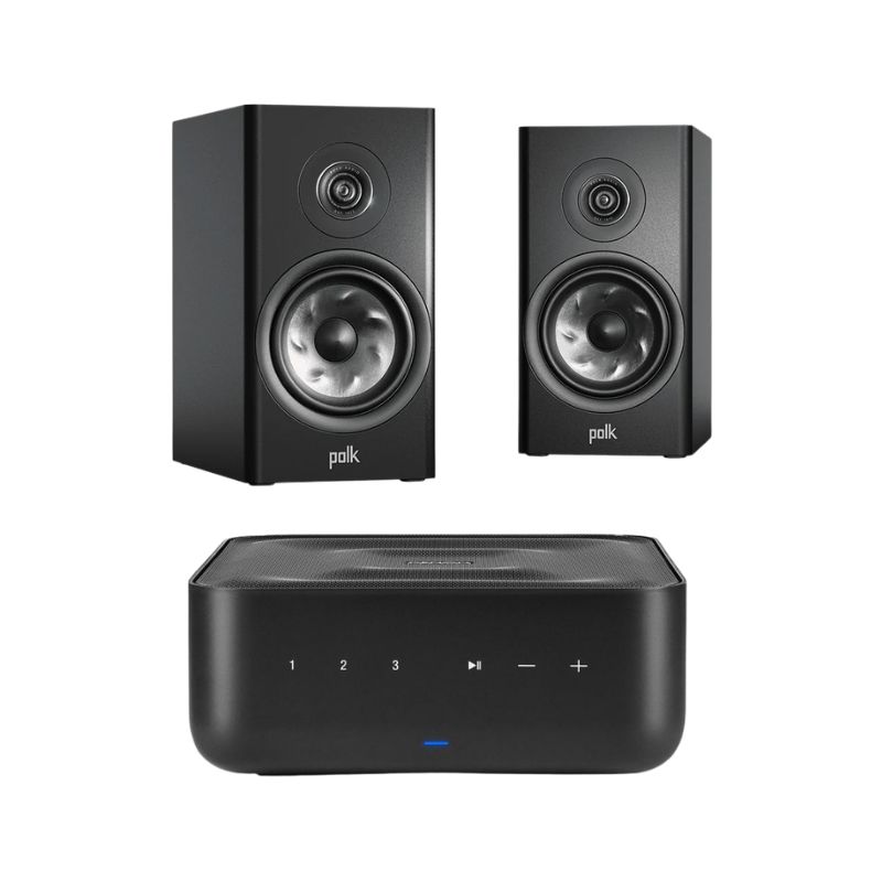 Polk R200 Bookshelf Speakers With Denon Home Amp (Black) 1 Polk R200 Bookshelf Speakers With Denon Home Amp (Black)